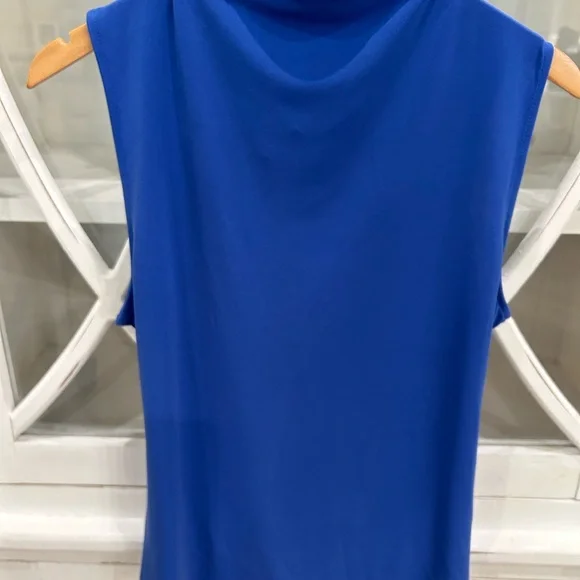Calvin Klein cowl neck sleeveless top, cobalt blue, Sz Lg- New - Picture 5 of 11